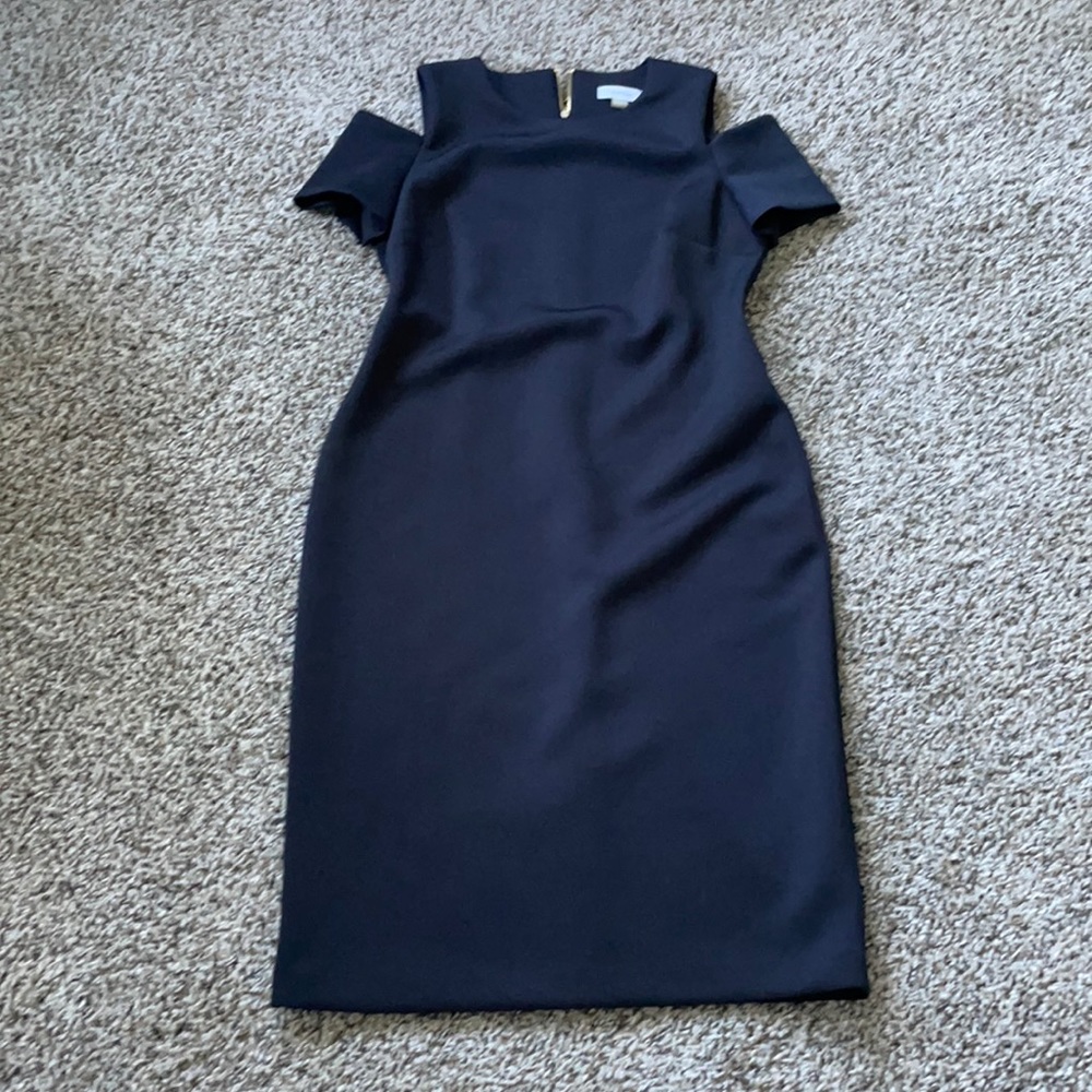 Calvin Klein cut off shoulder dress